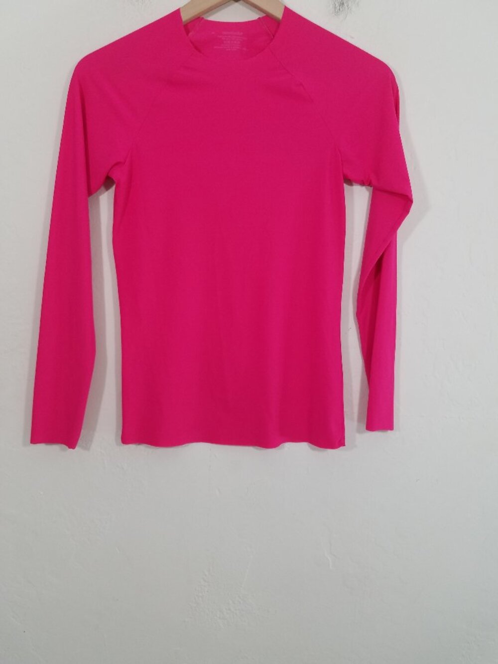 Commando Hot Pink Fitted Long Sleeve Top Blouse Stretch Size M